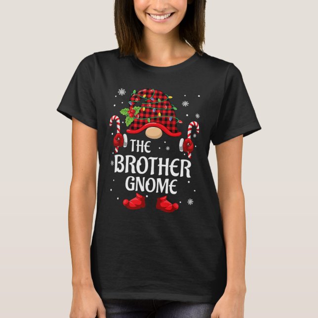 Camiseta Brother Gnome Matching Christmas Pjs For Family  (Frente)