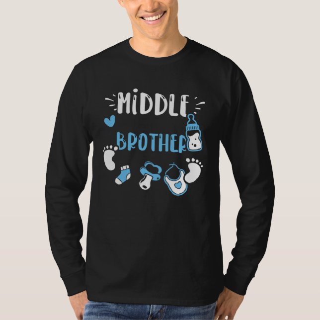 Camiseta Brother Middle Brother  Baby Boy Sayings (Frente)