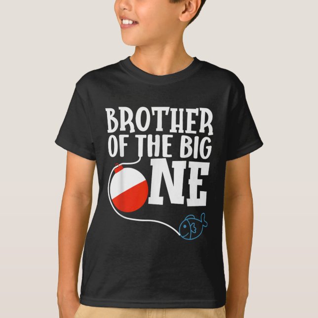 Camiseta Brother Of The Big One Fishing Boy First Birthday  (Frente)