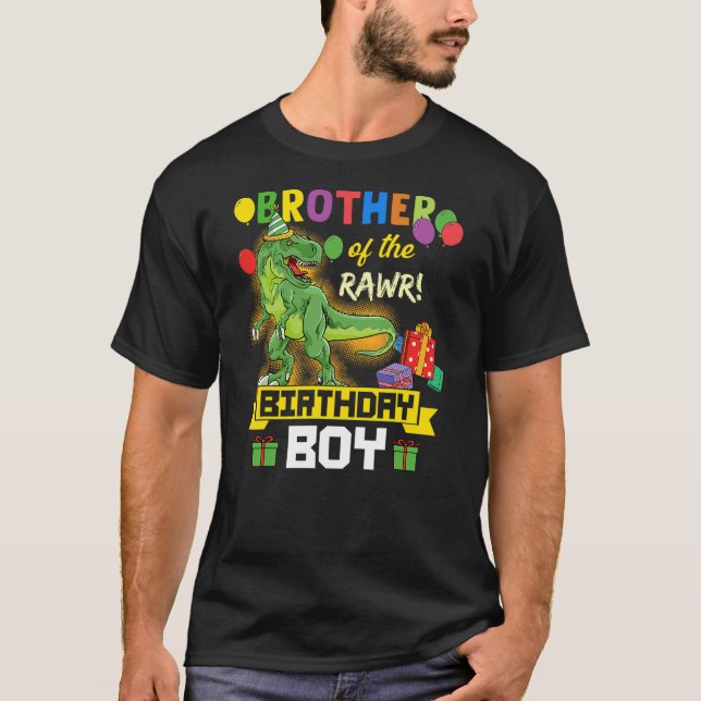 Camiseta Brother of the Birthday Boy Dinosaur Celebration G (Frente)