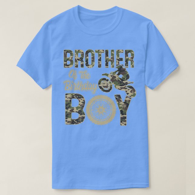 Camiseta Brother of the Birthday Boy Dirt Bike 4th B-day Pa (Frente do Design)