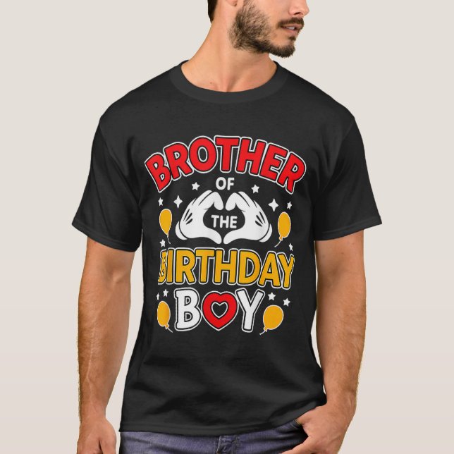 Camiseta Brother Of The Birthday Boy For Matching Family Pa (Frente)