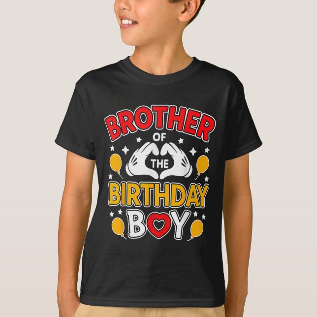 Camiseta Brother Of The Birthday Boy For Matching Family Pa (Frente)