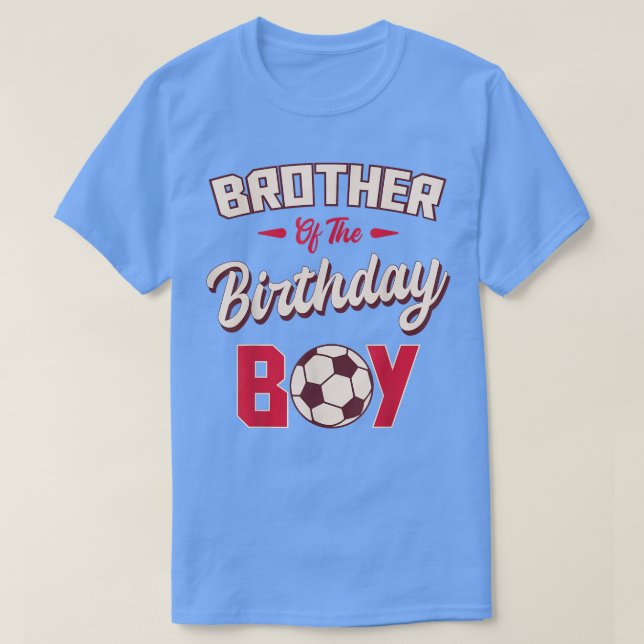 Camiseta Brother of the Birthday Boy Soccer Player Bday Par (Frente do Design)