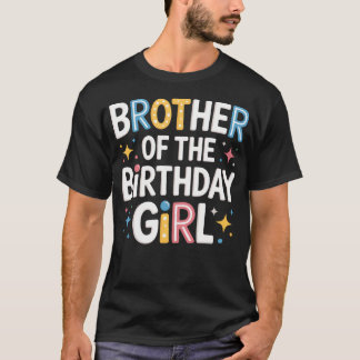 Camiseta Brother Of The Birthday Girl Pink Family Party