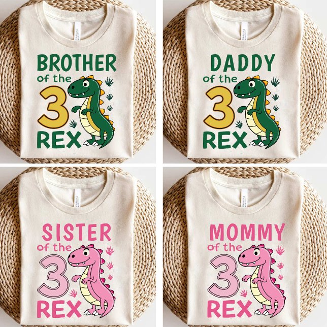 Camiseta Brother of the Three-Rex Dinosaur Birthday Party (Brother of the Three-Rex Dinosaur Birthday Party T-Shirt)