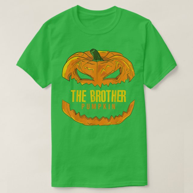 Camiseta Brother Pumpkin Matching Family Group Halloween Pa (Frente do Design)