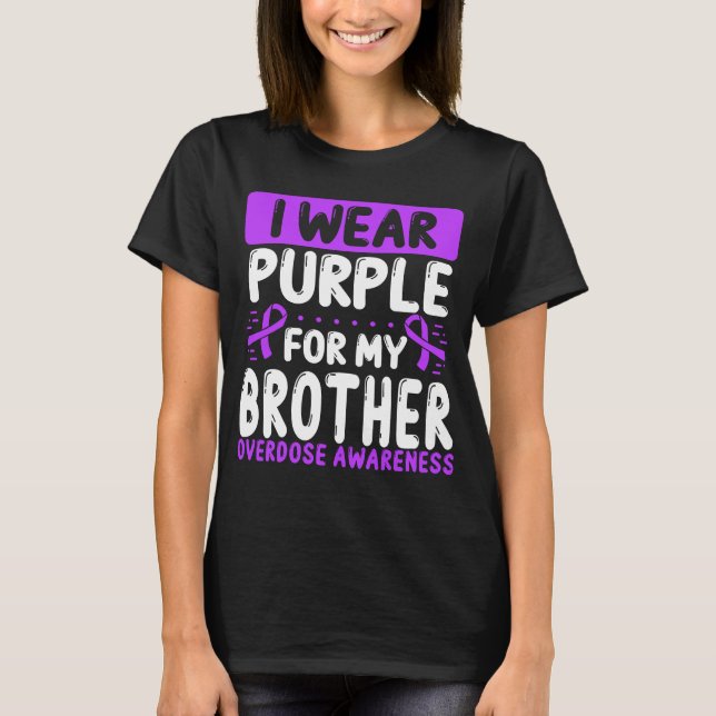 Camiseta Brother Purple Ribbon Twin Overdose Awareness (Frente)