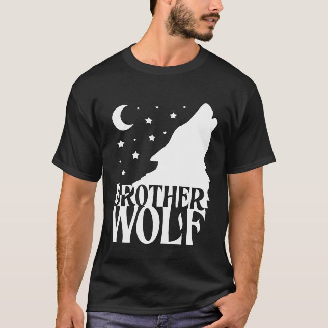 Camiseta Brother Wolf Wolf Pack Wolf Family Matching Family (Frente)