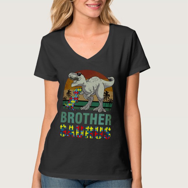 Camiseta Brothersaurus Dinosaur Rex Irmão Saurus Autism A (Frente)