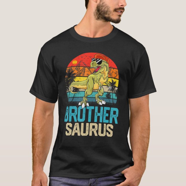 Camiseta Brothersaurus Matching Family Dinossaur T Rex Brot (Frente)