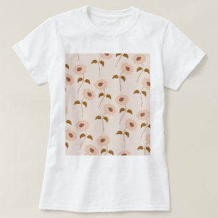 Camiseta Brown Beige Retro Y2K Hippie Padrão de Girassol