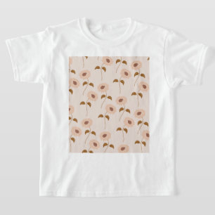 Camiseta Brown Beige Retro Y2K Hippie Padrão de Girassol