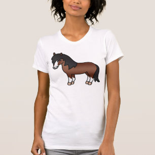 Camiseta Brown Cartoon Shetland Pony