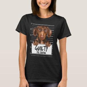 Camiseta Brown Dachshund Mugshot Guilherme Dog