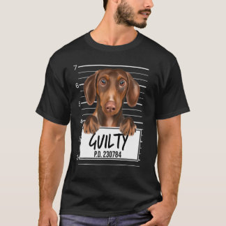 Camiseta Brown Dachshund Mugshot Guilherme Dog