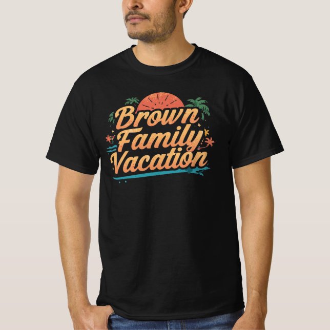 Camiseta Brown Family Vacation Personalized Scenic Travel (Frente)