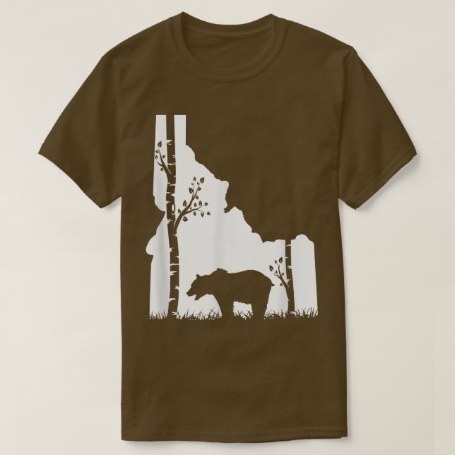 Camiseta Brown Grizzly Bear Hunter - Idaho map Hunter (Frente do Design)