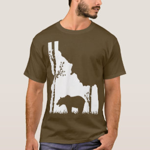 Camiseta Brown Grizzly Bear Hunter - Idaho map Hunter