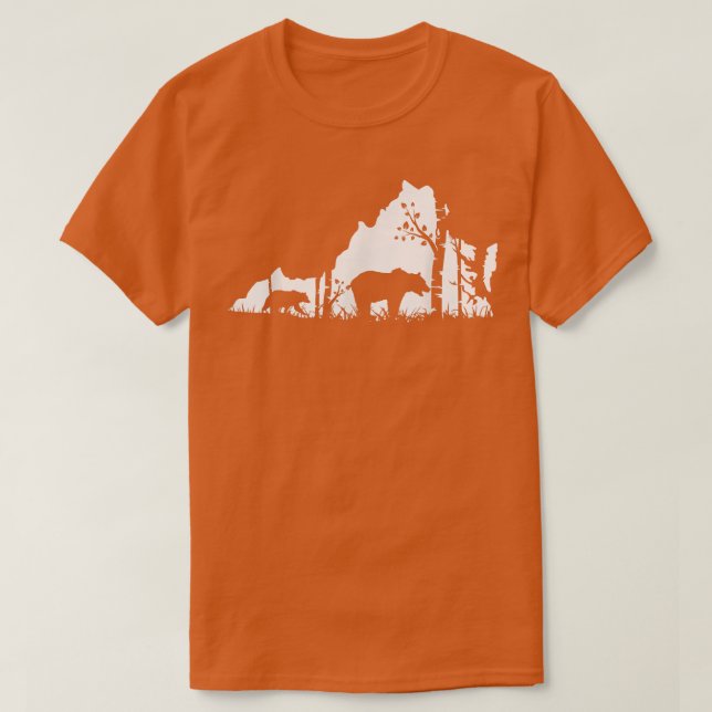 Camiseta Brown Grizzly Bear Hunter - Virgínia map Hunter (Frente do Design)