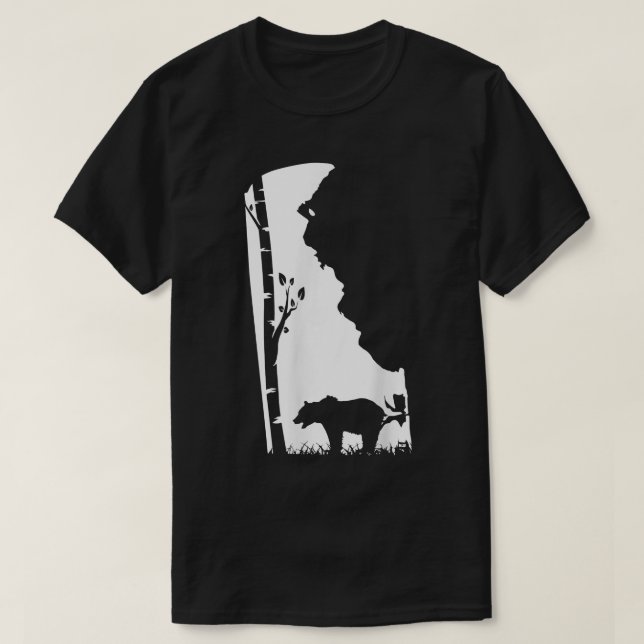 Camiseta Brown Grizzly Bear Hunting - Delaware map Hunter  (Frente do Design)
