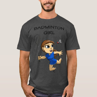 Camiseta Brown Haired Badminton Girl é proprietária do Trib