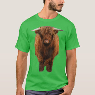 Camiseta Brown Highland Calf Cattle Lover Rancher e Farme