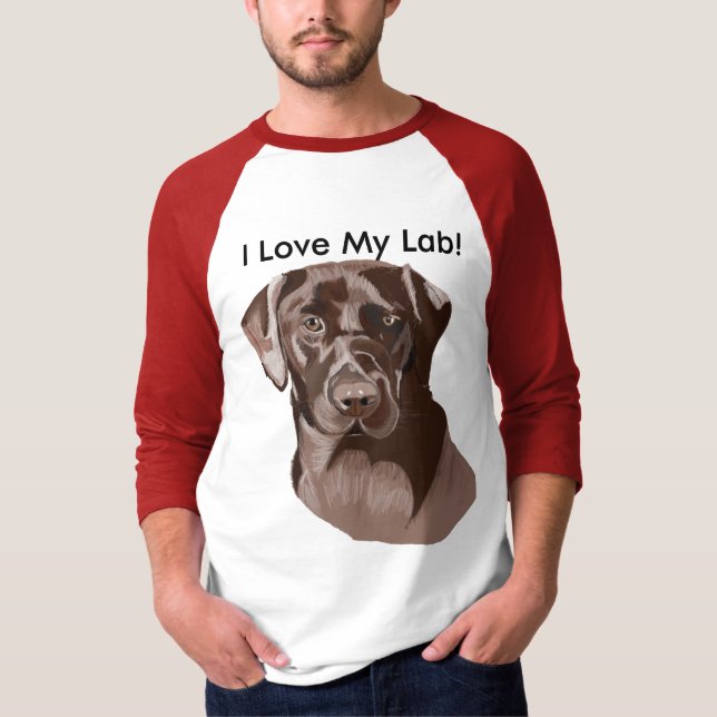 Camiseta Brown Labrador" Eu Amo Meu Laboratório" (Frente)