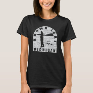 Camiseta Brown Lake Ice Fish Michigan