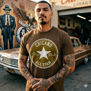 Camiseta Brown Pride de Chicano com estrela