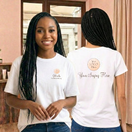 Camiseta Brown Script Employee Name Business Logo Lashes