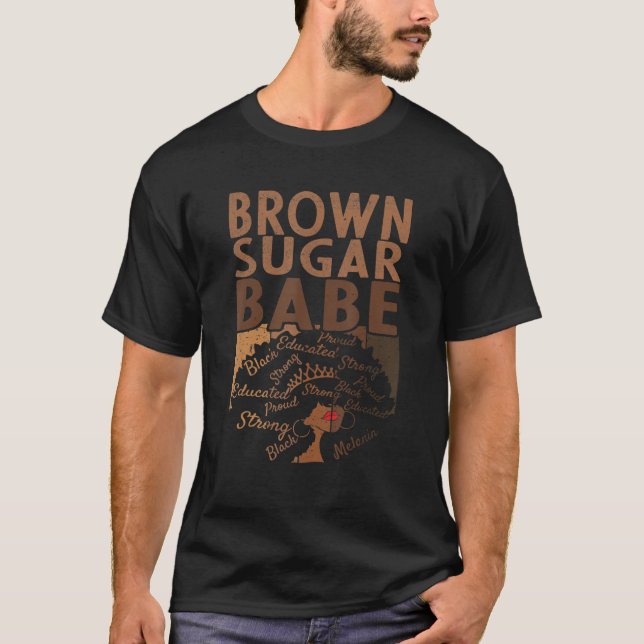 Camiseta Brown Sugar Babe Black Queen Pride Shirts For Wome (Frente)