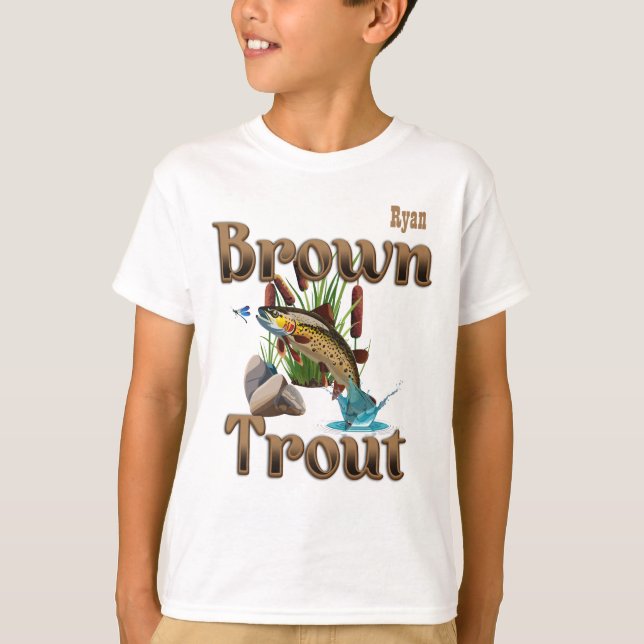 Camiseta Brown Trout Boy é Personalizável (Frente)
