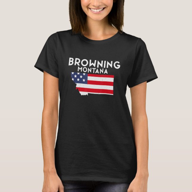Camiseta Browning Montana State America Viagem Montanan (Frente)