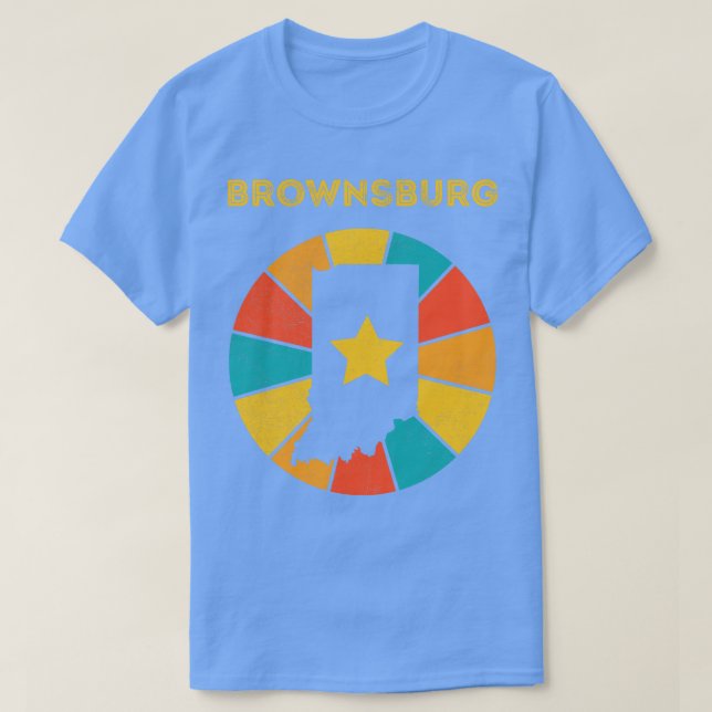 Camiseta Brownsburg Indiana Vintage angustiou Souvenir 1 (Frente do Design)