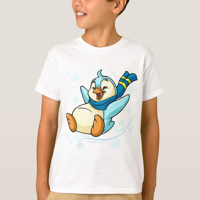 Camiseta Bruce azul que desliza através do gelo (Frente)