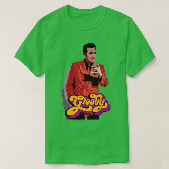 Camiseta Bruce Campbell Groovy (Frente do Design)