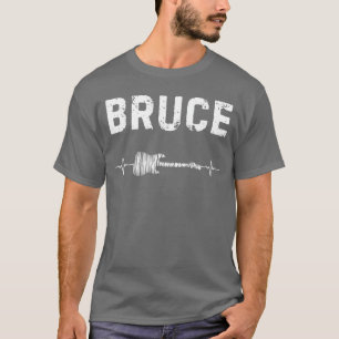 Camiseta Bruce Guitar Heartbeat Música Guitarrista Retro Vi