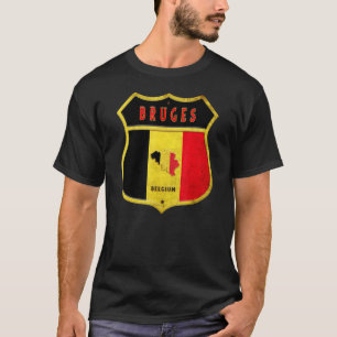Camiseta Bruges Belgique ArmoQUESES Drapeaux Ville Brugge C