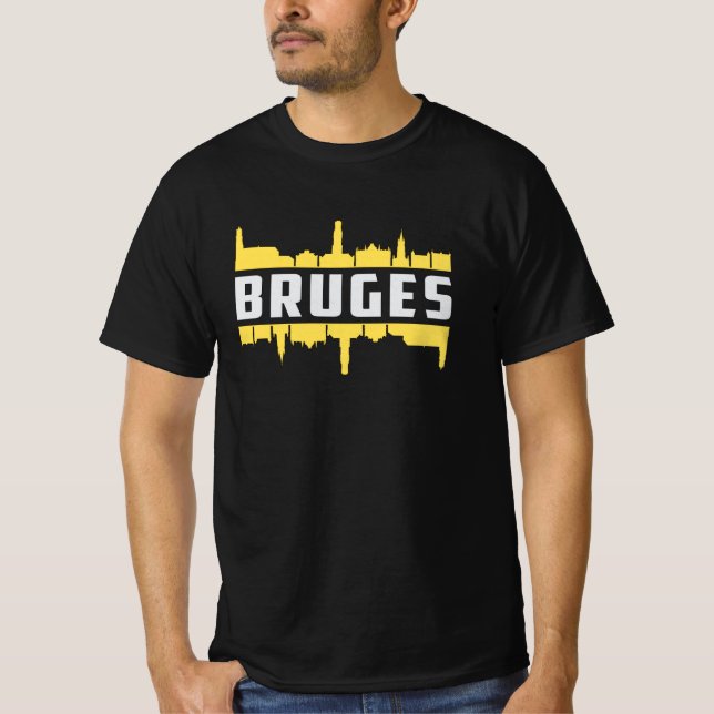 Camiseta Bruges Belgium Cidade Skyline Cityscape Funny Gift (Frente)