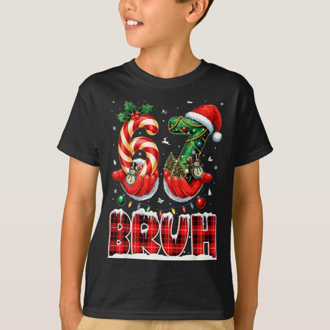 Camiseta Bruh 67 Christmas 6 7 Meme Pajamas Holiday Gen Alp (Frente)