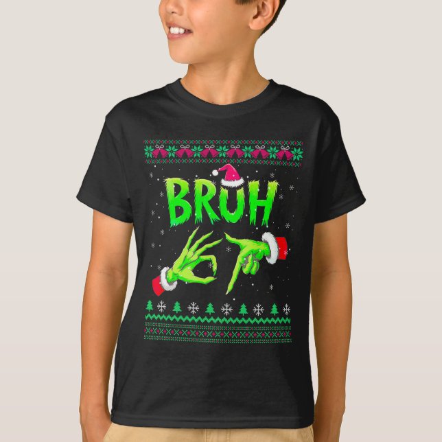 Camiseta Bruh 67 Christmas Ugly Sweater Six Seven Meme 6 7  (Frente)
