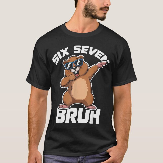 Camiseta Bruh 67 Funny Groundhog 6-7 Meme Pyjamas Boys Girl (Frente)