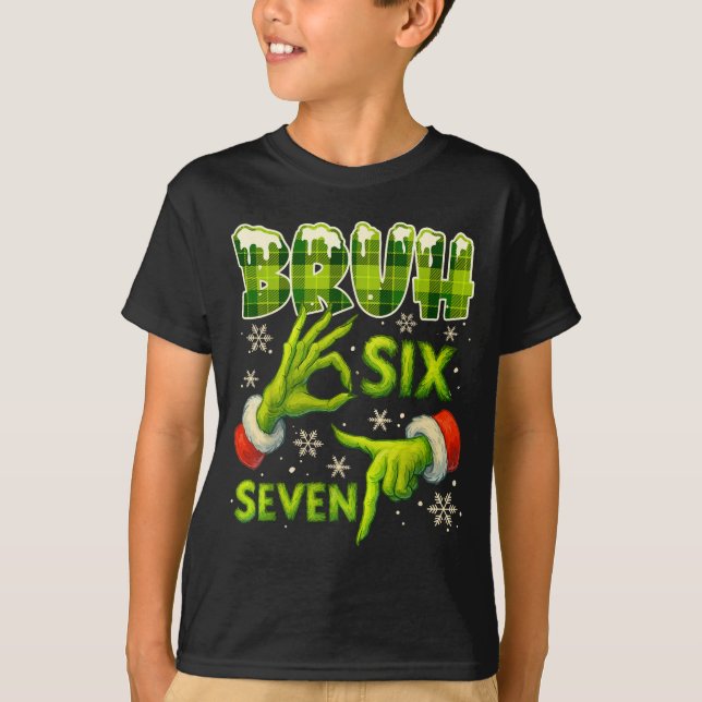 Camiseta Bruh 67 Six Seven 6 7 Meme Christmas Funny Gen Alp (Frente)