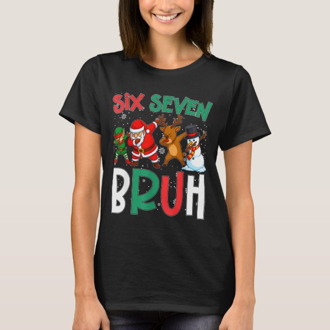 Camiseta Bruh 67 Six Seven 6 7 Meme Gen Alpha Christmas Gen (Frente)