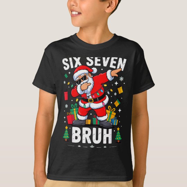 Camiseta Bruh 67 Six Seven Santa Dabbing Christmas  (Frente)