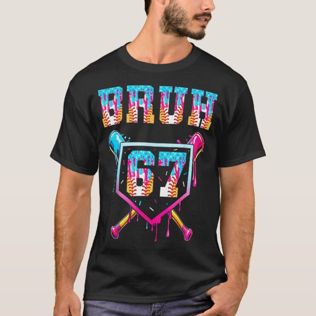 Camiseta Bruh Baseball Ice Cream Drip Number 67 Player 67th (Frente)