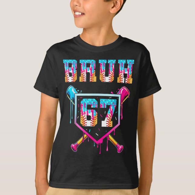 Camiseta Bruh Baseball Ice Cream Drip Number 67 Player 67th (Frente)