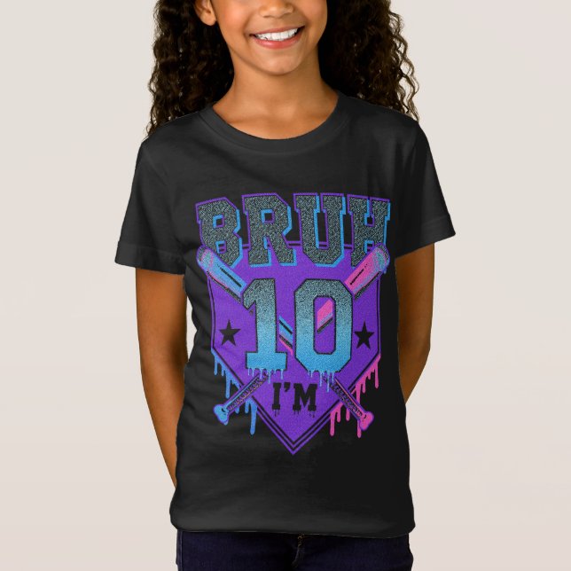 Camiseta Bruh Baseball Theme First Birthday Outfit (Frente)