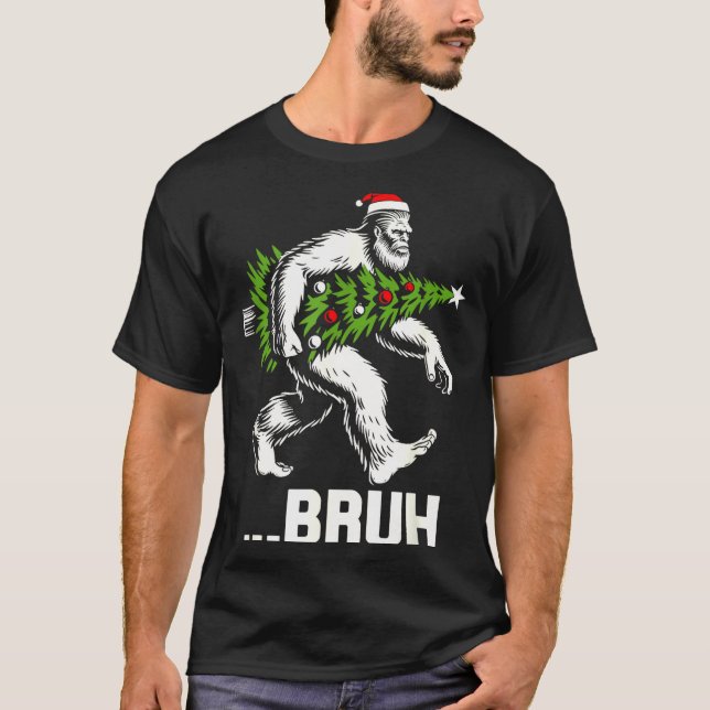 Camiseta Bruh Bigfoot Christmas Funny Christmas Tree Xmas S (Frente)